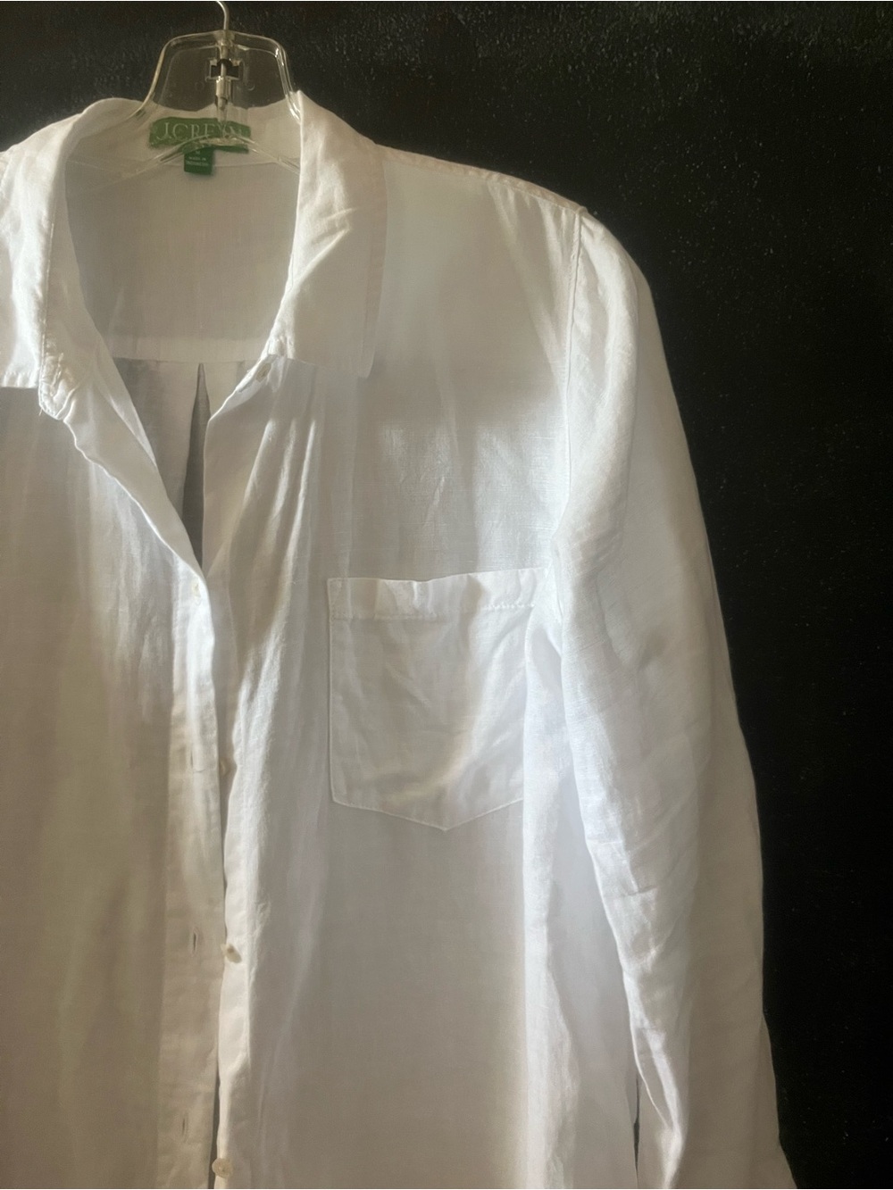 J.Crew White Longline Button-Front Shirt Dress size M euc - Picture 3 of 5